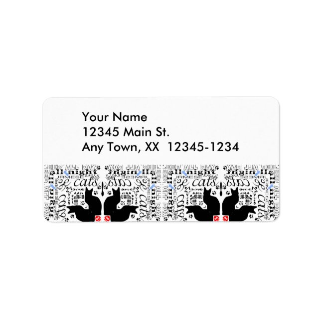 I Love Black Cats Kaleidoscope Label (Front)