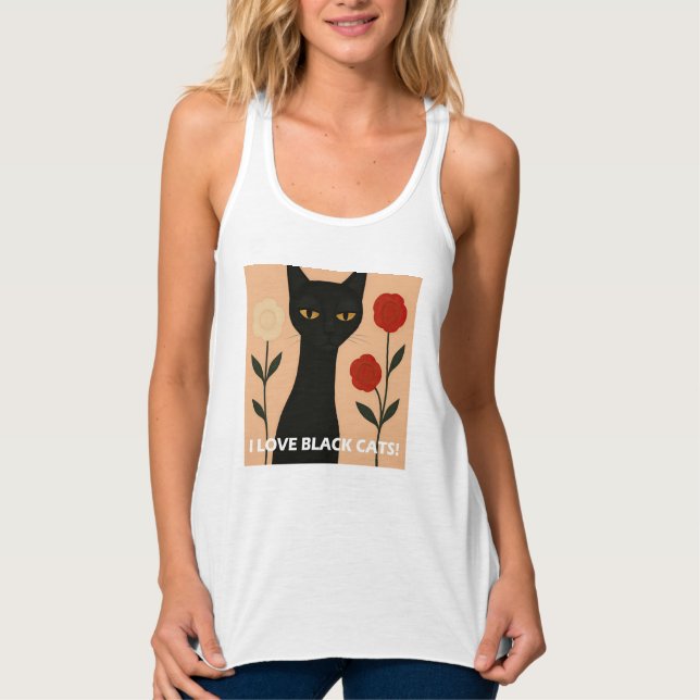 I LOVE BLACK CATS! TANK TOP (Front)