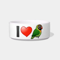 I Love Black-cheeked Lovebirds Cat Food Bowl