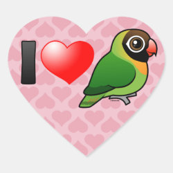 I Love Black-cheeked Lovebirds Heart Sticker