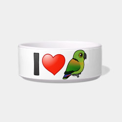 I Love Black-collared Lovebirds Cat Food Bowl