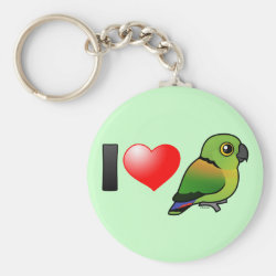 I Love Black-collared Lovebirds Basic Button Keychain