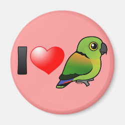 I Love Black-collared Lovebirds Round Magnet