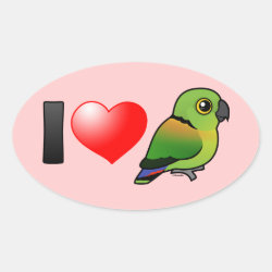 I Love Black-collared Lovebirds Oval Sticker