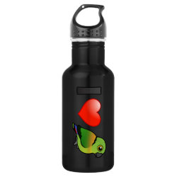 I Love Black-collared Lovebirds Water Bottle (24 oz)