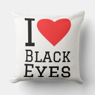 I love black eyes throw pillow