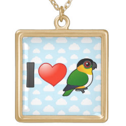 I Love Black-headed Parrots Large Necklace