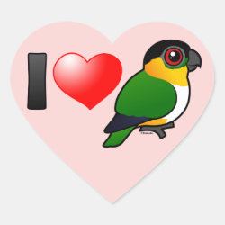 I Love Black-headed Parrots Heart Sticker