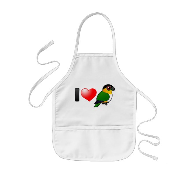 I Love Black-headed Parrots Kids' Apron (Front)