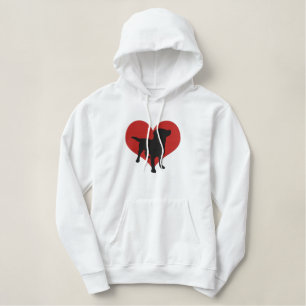 I Love Black Labradors Embroidered Hoodie