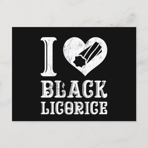 I Love Black Licorice Funny Candy Humor Postcard
