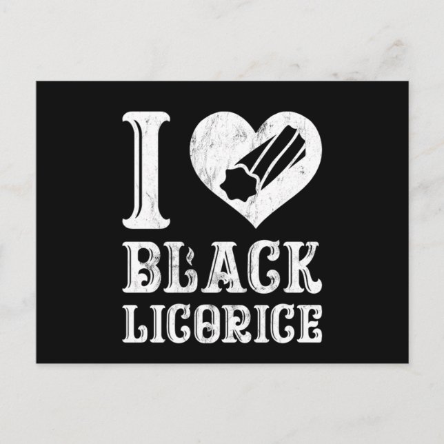I Love Black Licorice Funny Candy Humor Postcard (Front)