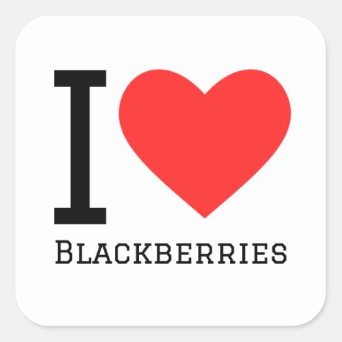 I love blackberries square sticker