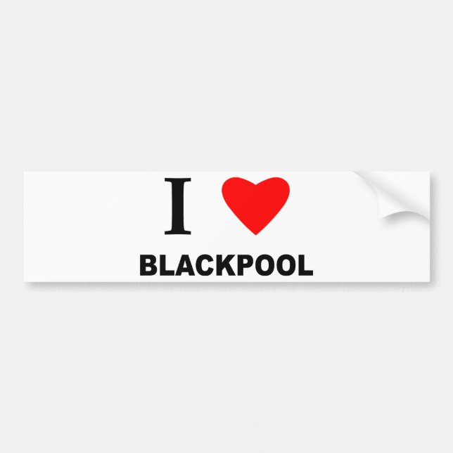 I Love Blackpool. Bumper Sticker (Front)