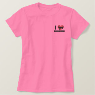 I Love Bloodhounds Embroidered Shirt