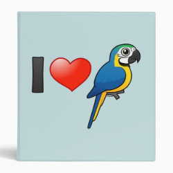 I Love Blue-and-yellow Macaws Avery Signature Binder 8.5x11