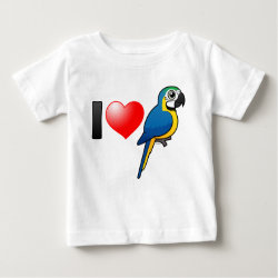 I Love Blue-and-yellow Macaws Baby Fine Jersey T-Shirt