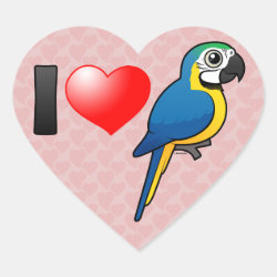 I Love Blue-and-yellow Macaws Heart Sticker