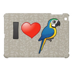 I Love Blue-and-yellow Macaws Case Savvy iPad Mini Finish Case