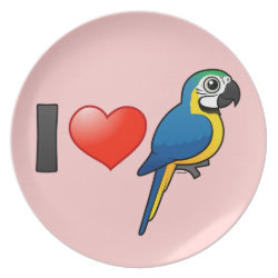 I Love Blue-and-yellow Macaws Plate