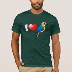 I Love Blue-and-yellow Macaws Men's Basic American Apparel T-Shirt