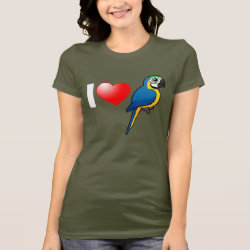 I Love Blue-and-yellow Macaws Women's Bella Jersey T-Shirt