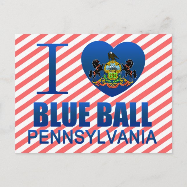 I Love Blue Ball, PA Postcard (Front)