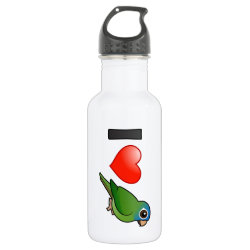 I Love Blue-crowned Conures Water Bottle (24 oz)
