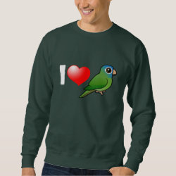 I Love Blue-crowned Conures Men's Basic Sweatshirt
