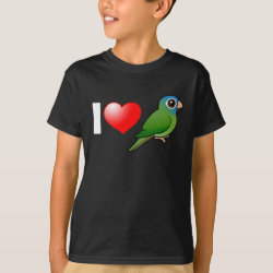 I Love Blue-crowned Conures Kids' Hanes TAGLESS® T-Shirt