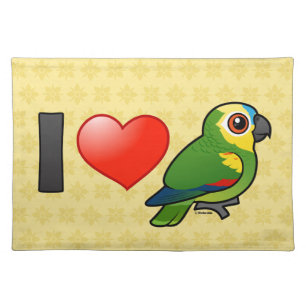 I Love Blue-fronted Amazons Cloth Placemat