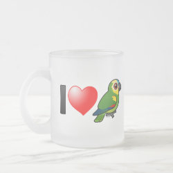 I Love Blue-fronted Amazons Frosted Glass Mug