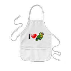 I Love Blue-fronted Amazons Kid's Apron