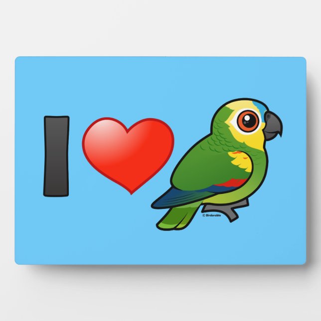 I Love Blue-fronted Amazons Plaque (Front)