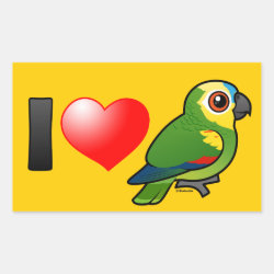 I Love Blue-fronted Amazons Rectangle Sticker