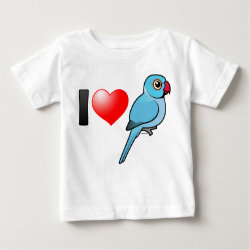 I Love Blue Indian Ringnecks Baby Fine Jersey T-Shirt
