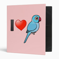 I Love Blue Indian Ringnecks Avery Signature Binder 8.5x11