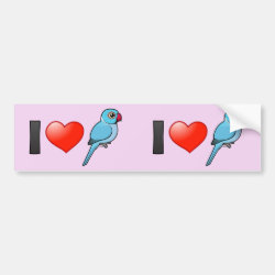 I Love Blue Indian Ringnecks Bumper Sticker