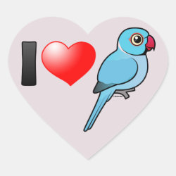 I Love Blue Indian Ringnecks Heart Sticker