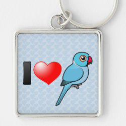 I Love Blue Indian Ringnecks Premium Square Keychain
