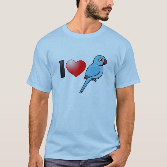 I Love Blue Indian Ringnecks T-Shirt (Front)