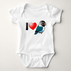 I Love Blue Masked Lovebirds Baby Jersey Bodysuit