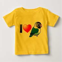 I Love Blue Masked Lovebirds Baby Fine Jersey T-Shirt