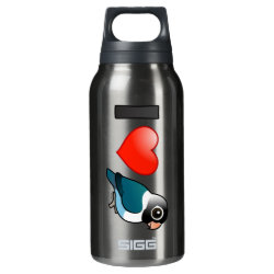 I Love Blue Masked Lovebirds SIGG Thermo Bottle (0.5L)