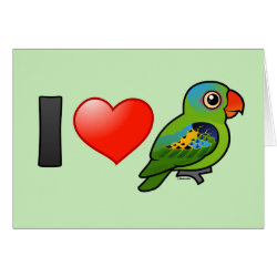 I Love Blue-naped Parrots Greeting Card