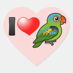 I Love Blue-naped Parrots Heart Sticker