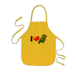 I Love Blue-naped Parrots Kid's Apron