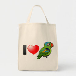 I Love Blue-naped Parrots Grocery Tote