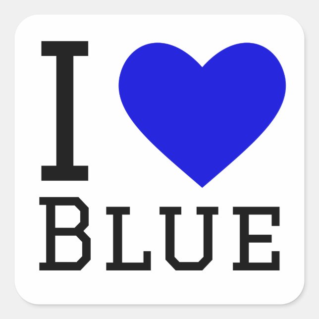 I love blue square sticker (Front)