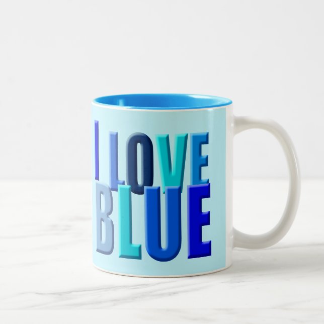 I love blue Two-Tone coffee mug (Right)
